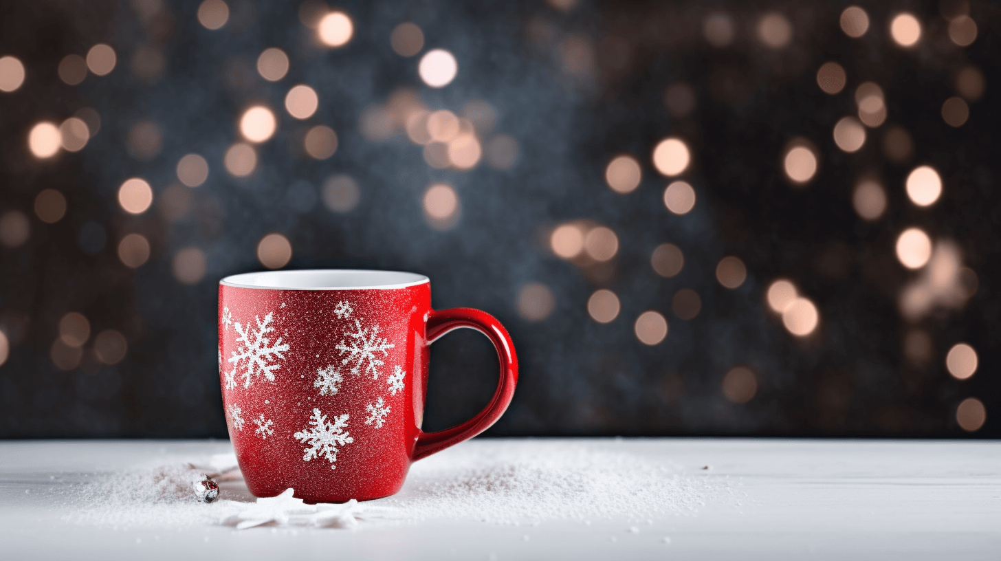 a custom mug with a seasonal design