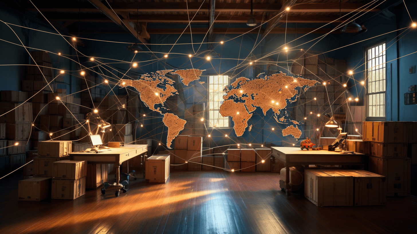 Global dropshipping network concept